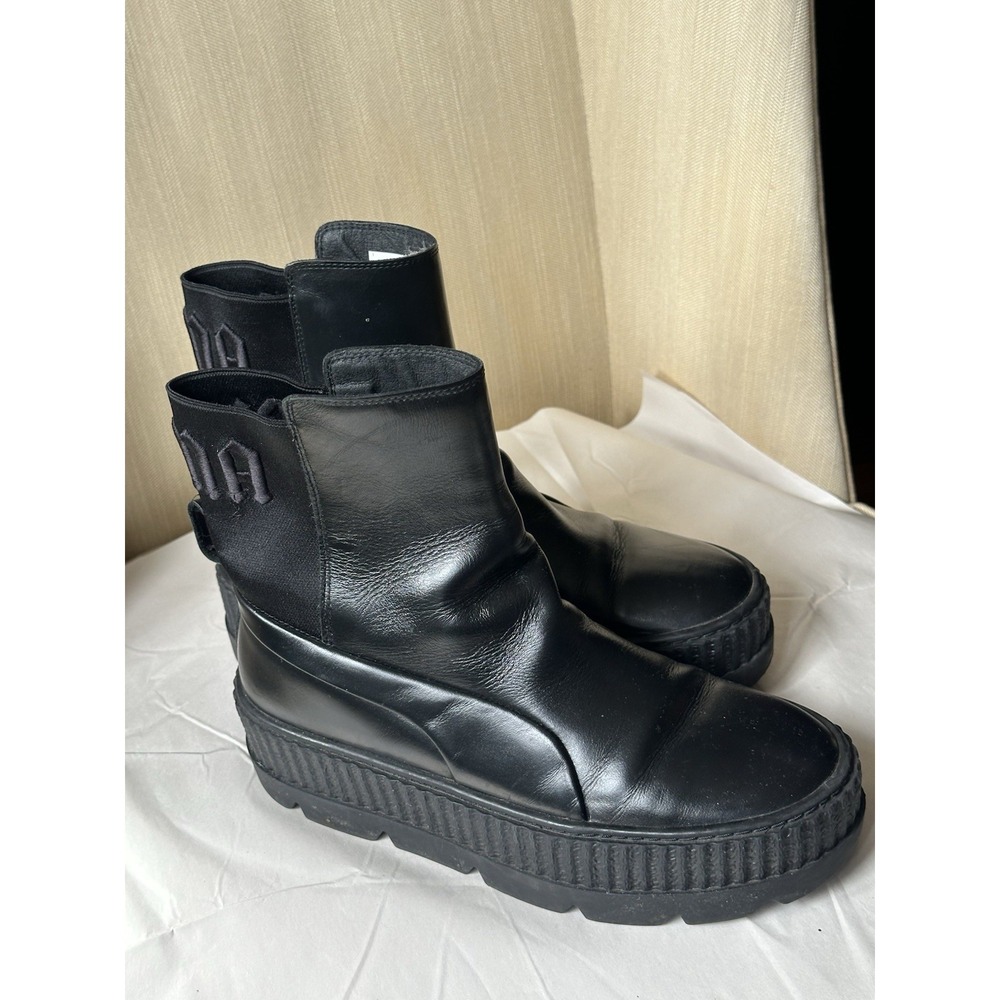 Fenty x Puma Rihanna Chelsea Sneaker Boot Triple Black 366266-03 Women's 8